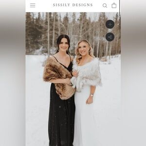 Sissily Designs brown faux fur shawl